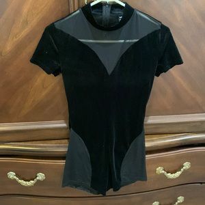 Womens one piece black shorts Shein size S NWOT